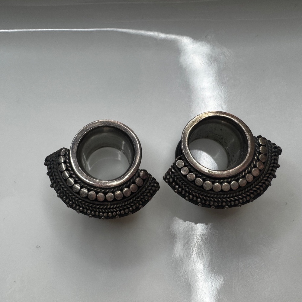 Elegant Silver and Black Beaded Earrings